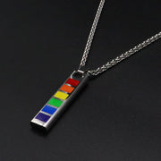 Rainbow Pride Bar Adjustable Necklace