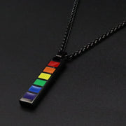 Rainbow Pride Bar Adjustable Necklace