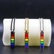 Rainbow Pride Bar Adjustable Necklace