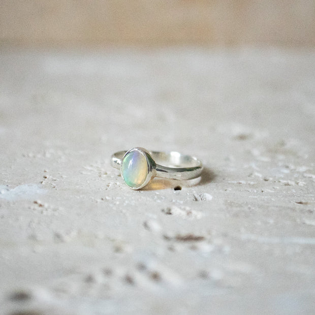 Sterling Silver Ring with Natural Ethiopian Opal