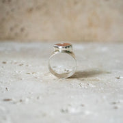 Wide Signet Ring with Heart in 925 Sterling Silver with Natural Freshwater Pearl