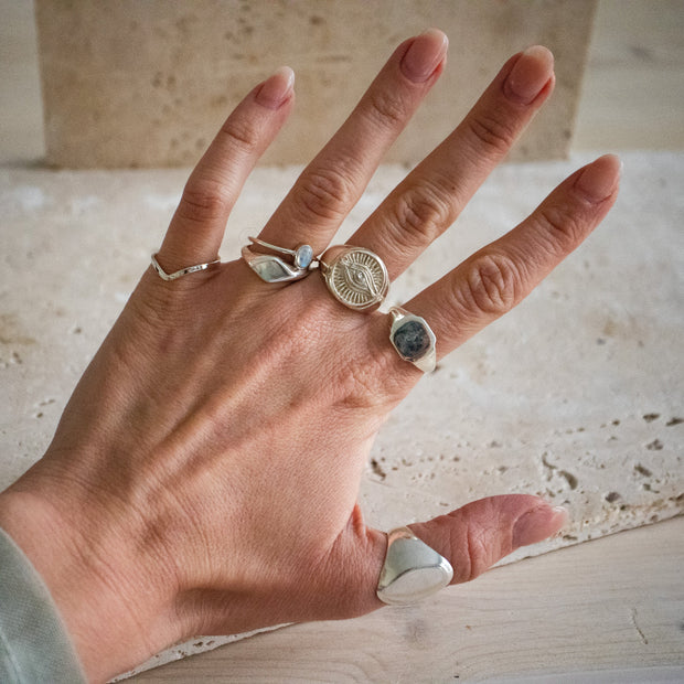 Fine moonstone ring with oval stone 925 sterling silver handmade