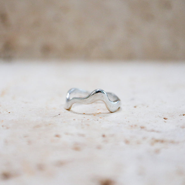 Asymmetric ring "Melting" made of 925 sterling silver