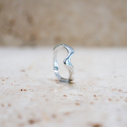 Asymmetric ring "Melting" made of 925 sterling silver