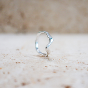 Asymmetric ring "Melting" made of 925 sterling silver