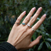 Labradorite Ring with Square Shape in 925 Sterling Silver Blue-Green