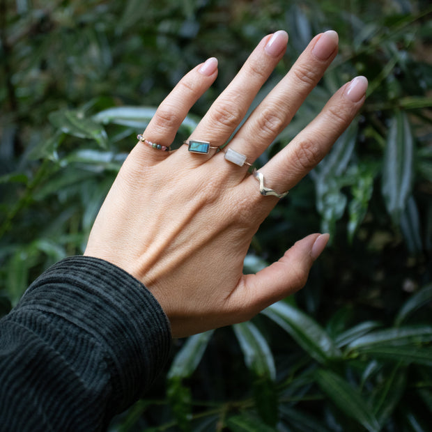 Asymmetric ring "Melting" made of 925 sterling silver