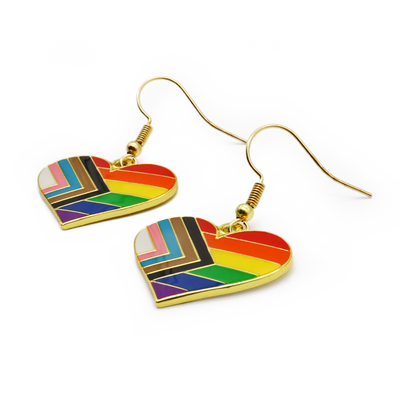 Progress Pride Heart Earrings