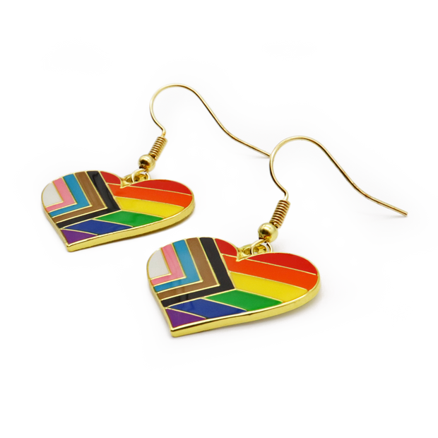 Progress Pride Heart Earrings