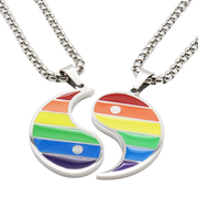 Rainbow Pride Yin Yang Necklace – Partner Pendant