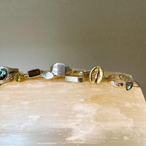 925 Sterling Silver Signet Ring Square Handmade Decorated