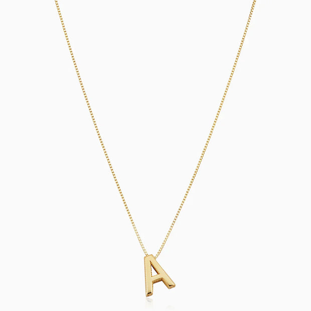 Love letter initial necklace | White Gold