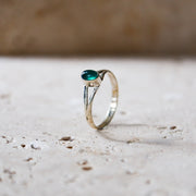 Small Green Onyx Ring with Oval Stone made of 925 Sterling Silver hand crafted