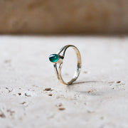 Small Green Onyx Ring with Oval Stone made of 925 Sterling Silver hand crafted