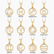 Zodiac sign necklace | White Gold