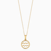 Zodiac sign necklace | White Gold
