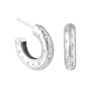 Cosmic Hoop Earrings | White Gold