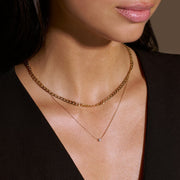 Flat Link Curb Chain Necklace | White Gold