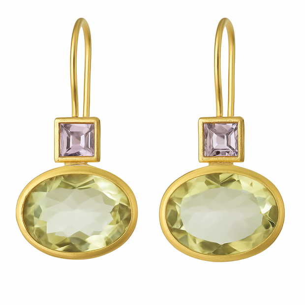 Retro Green Crystal Earrings