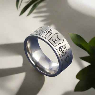 Wide Stainless Steel Dog Ring