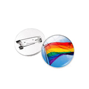 LGBT Pride Flag Pin Set – 6 Glass Brooch Badges (Gay, Lesbian, Trans, Bi, Pan, Ace)