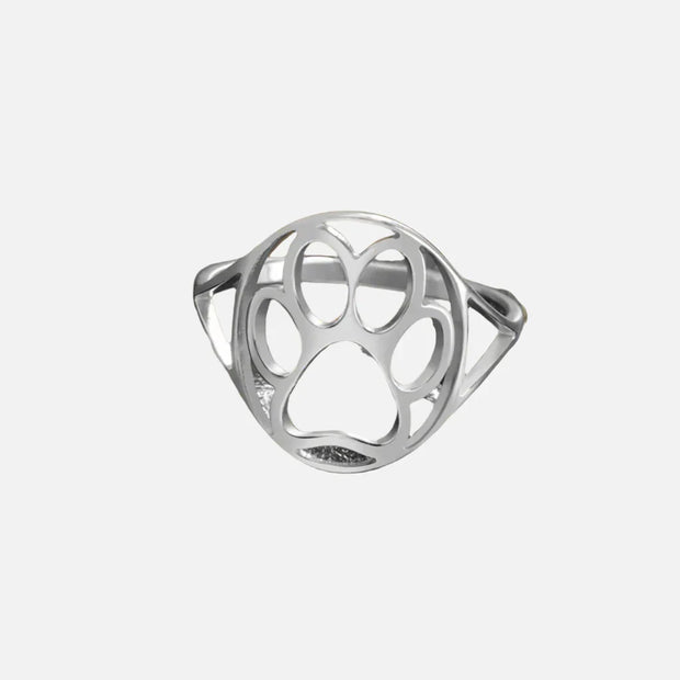 Open Paw Ring in Stainless Steel Lightweight