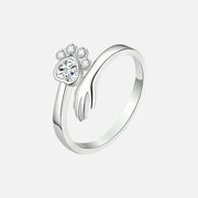 Adjustable Ring Hand and Paw Print Design
