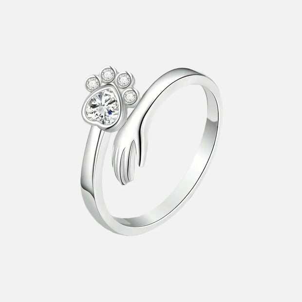 Adjustable Ring Hand and Paw Print Design
