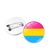 LGBT Pride Flag Pin Set – 6 Glass Brooch Badges (Gay, Lesbian, Trans, Bi, Pan, Ace)