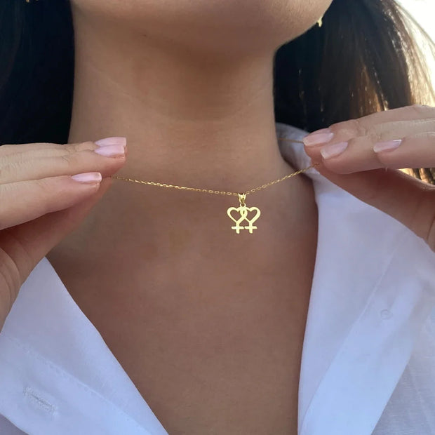 Lesbian Venus Symbol Necklace