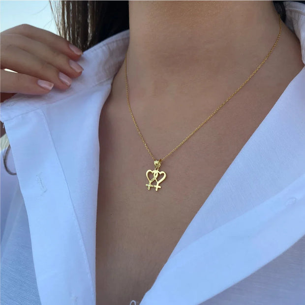 Lesbian Venus Symbol Necklace