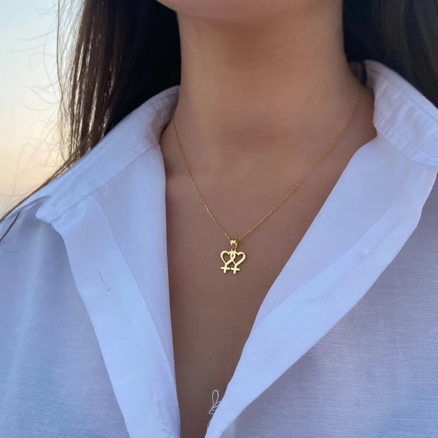 Lesbian Venus Symbol Necklace