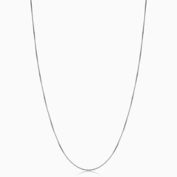 Bodega Box Necklace | White Gold