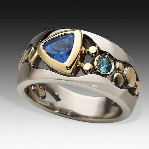 Unique Vintage Blue Crystal Ring