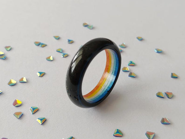Secret LGBTQ Pride Ring – Ring with Hidden Colors (LGBT, Pan, Lesbian, Genderqueer, Bi, Agender, Ase)