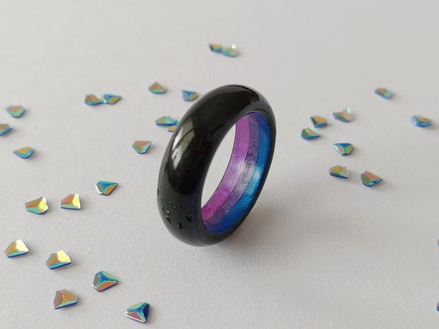 Secret LGBTQ Pride Ring – Ring with Hidden Colors (LGBT, Pan, Lesbian, Genderqueer, Bi, Agender, Ase)