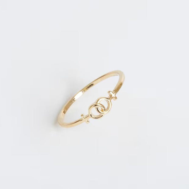 Lesbian Venus Symbols Ring - Interlocking