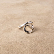 Statement Ring Wave Swirl made of 925 Sterling Silver asymmetrically handcrafted