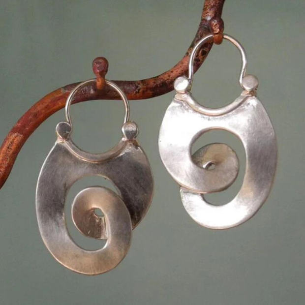 Vintage Irregular Silver Earrings