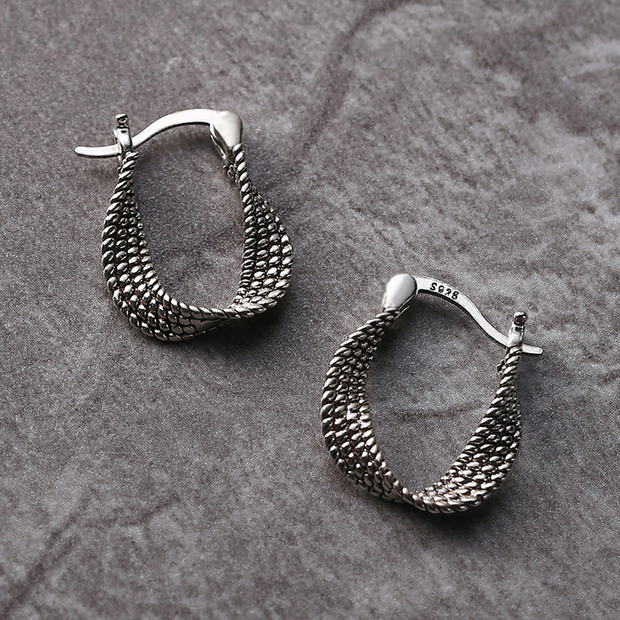 Exclusive Vintage Irregular Silver Earrings