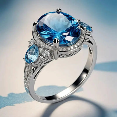 Silver Ring with Captivating Blue Stone