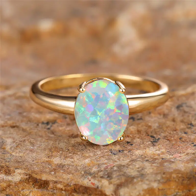 Retro Opal Gold Ring
