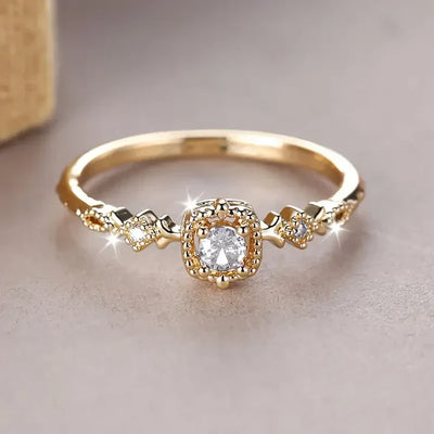 Radiant Vintage Crystal Ring