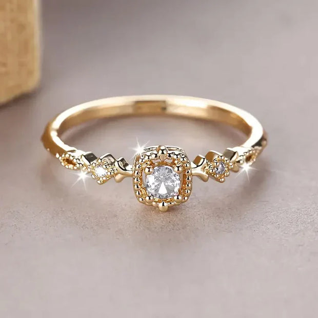 Radiant Vintage Crystal Ring