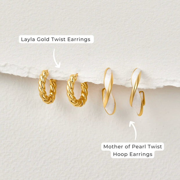 Luna Gold Twist Earrings