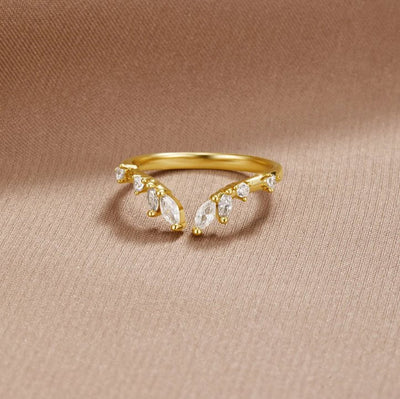 Peace - Crystal Gold Vine Ring