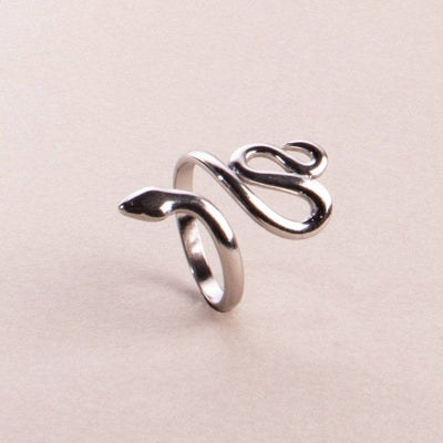 Snake Ring in Silver Stainless Steel