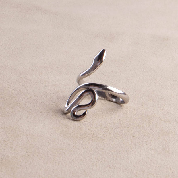 Snake Ring in Silver Stainless Steel