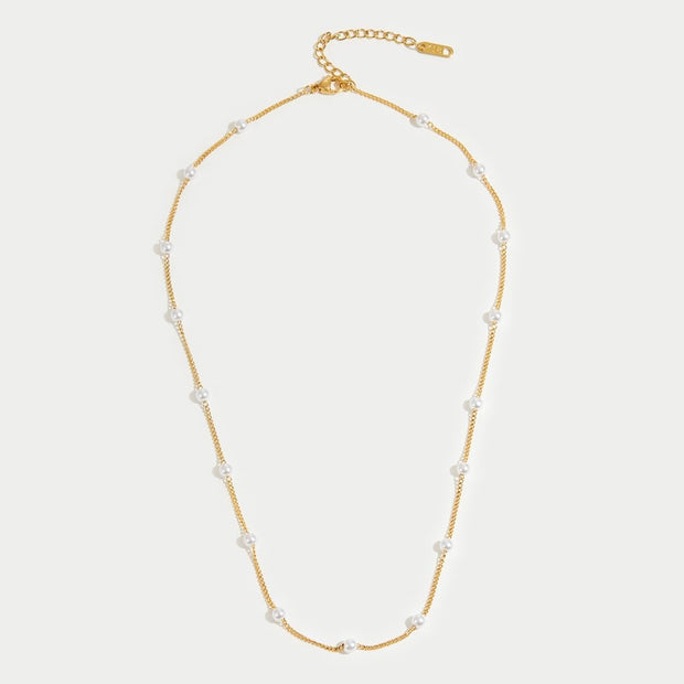 Pure Gold Pearl Necklace