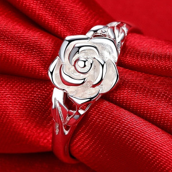 Sterling Silver Rose Ring